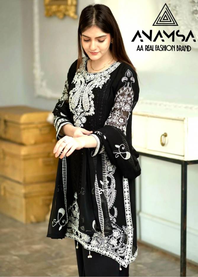 Anamsa 413 Georgette Embroidery Pakistani Suits Wholesale Clothing Suppliers In India 
